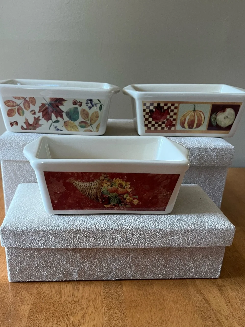 Autumn Harvest Stoneware Mini Loaf Pans By Nantucket, Set Of 3.